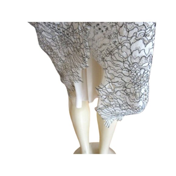 Anthropologie Eri + Ali Artemisa White/Black Lace Spaghetti Straps Dress MP - Picture 4 of 8